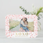 Zoete harten in het wit | Fotokaart Valentijnsdag Feestdagenkaart (Staand voorkant)