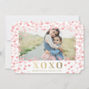 Zoete harten in het wit   Fotokaart Valentijnsdag Feestdagenkaart