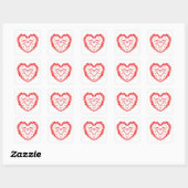 ZOETE HARTEN Kleine vierkante stickers (Vel)