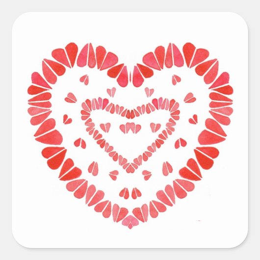ZOETE HARTEN Kleine vierkante stickers (Voorkant)