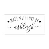 Zoete Harten & Script Gemaakt Met Liefde | Aangepa Rubberstempel (Afrduk)