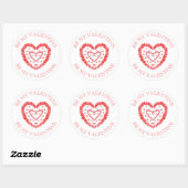 ZOETE HARTEN Valentijn Grote Ronde Stickers (Vel)