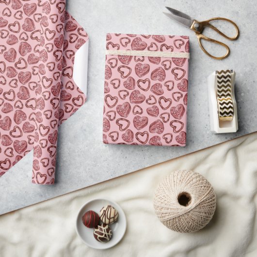 Zoete Harten Valentijnsdag Cadeaupapier (Crafts)