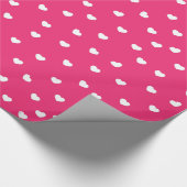Zoete harten / Valentijnsdag Hot Pink White Cadeaupapier (Hoek)