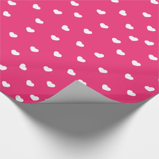 Zoete harten / Valentijnsdag Hot Pink White Cadeaupapier (Hoek)