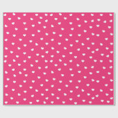 Zoete harten / Valentijnsdag Hot Pink White Cadeaupapier (Vlak)