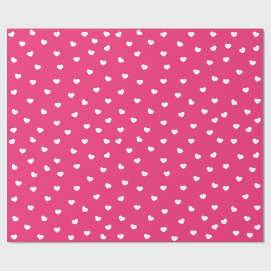 Zoete harten / Valentijnsdag Hot Pink White Cadeaupapier (Vlak)