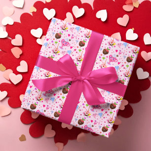 Zoete Harten vieren overal feest Cadeaupapier