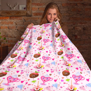 Zoete Harten vieren overal feest Fleece Deken