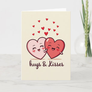 Zoete Hartjes Knuffels Kusjes Kaart