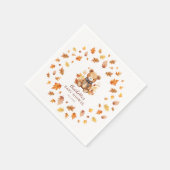 Zoete herfst teddybeer babyshower servet (Hoek)