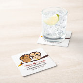 Zoete Herfst Uilen Bruiloft Favor Kartonnen Onderzetters (Insitu)