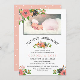 Zoete herfstbloemen | Naamgevingsceremonie Foto Kaart