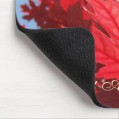 Zoete herfstdagen! muismat Rood herfstboom blad (Hoek)