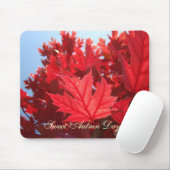 Zoete herfstdagen! muismat Rood herfstboom blad (Met muis)