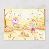 Zoete herfstwandeling in het bos briefkaart (Voorkant)