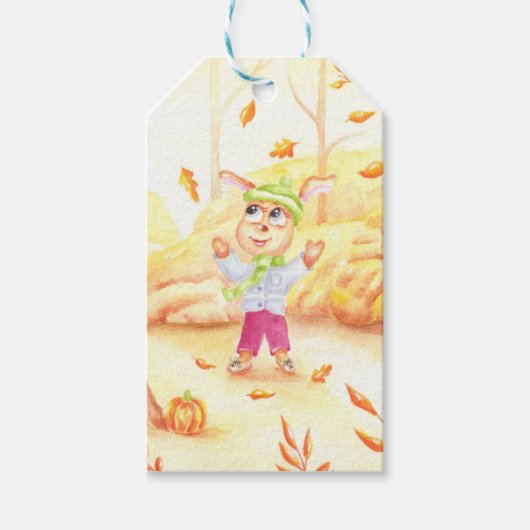 Zoete herfstwandeling in het bos cadeaulabel (Voorkant)