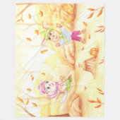 Zoete herfstwandeling in het bos fleece deken (Voorkant)