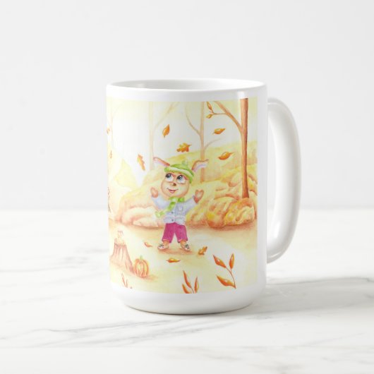 Zoete herfstwandeling in het bos koffiemok (Voorkant rechts)