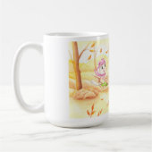 Zoete herfstwandeling in het bos koffiemok (Links)