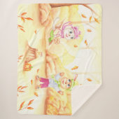 Zoete herfstwandeling in het bos sherpa deken (Voorkant)