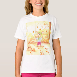 Zoete herfstwandeling in het bos t-shirt
