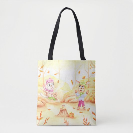 Zoete herfstwandeling in het bos tote bag (Voorkant)