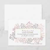 Zoete herinnering Bereavement Hartelijk dank Bedankkaart (Voorkant / Achterkant)