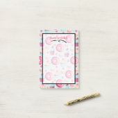 Zoete herinneringen donut macaron en cupcake patro post-it® notes (Op bureau)
