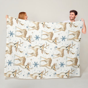 Zoete Hert Blauwe Kerstsneeuwvlokken Fleece Deken