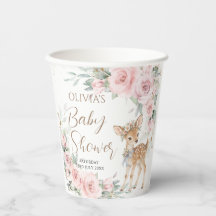 Zoete Herten Blozend Roze Bloemige Baby Shower