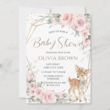 Zoete Herten Blush Roze Bloem Meisje Baby Shower 