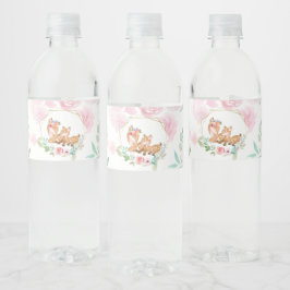 Zoete herten- en reekalfvoedsel- en dranklabelset waterfles etiket
