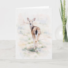 Zoete Herten Watercolor Stijl Kunst Notitiekaart