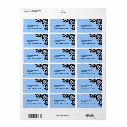 Zoete Hibiscus Bruiloft Aangepast Adreslabel Etiket (Full Sheet)