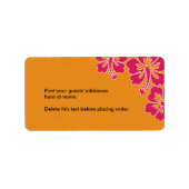Zoete Hibiscus Bruiloft Aangepast Adreslabel Etiket (Voorkant)