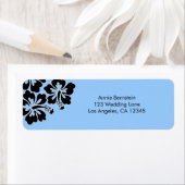 Zoete Hibiscus Bruiloft Retouradres Label (Insitu)