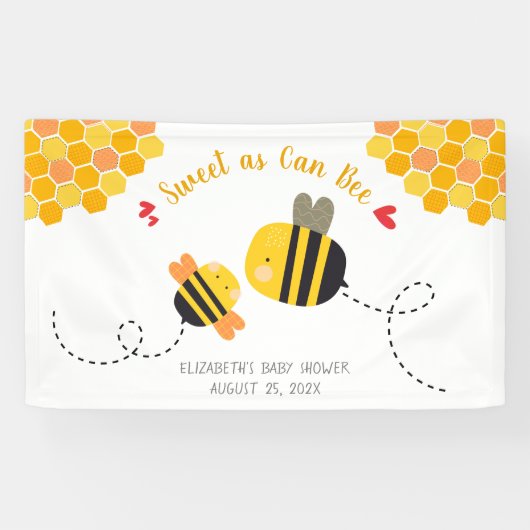 Zoete hoe het Baby shower "Cute Kawaii" kan worden Spandoek (Horizontaal)