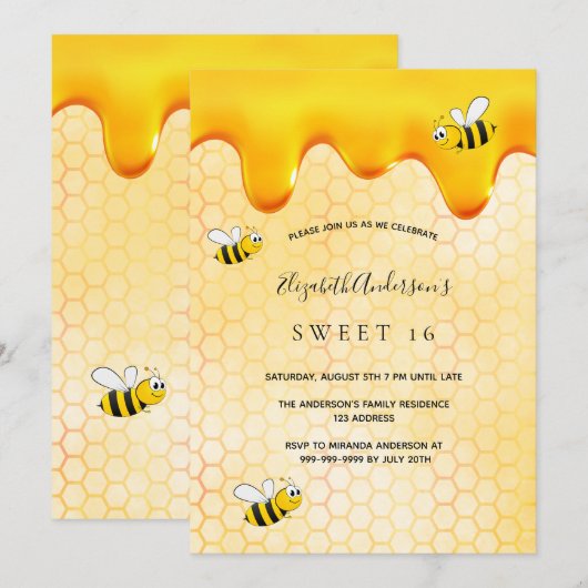 Zoete hommels van 16 partijen kaart (Voorkant / Achterkant)