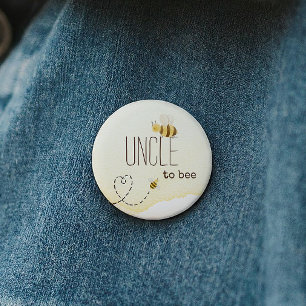 Zoete Hommeltje Baby Shower Oom Wordt Bij Knoop Ronde Button 5,7 Cm