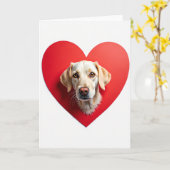 Zoete Hond Hart Kaart (Gele Bloem)