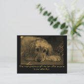 Zoete hond met Inspirerend prijsopgave. Briefkaart (Staand voorkant)