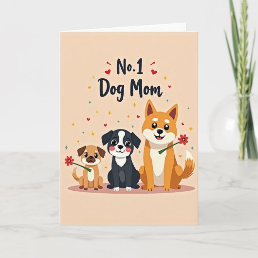 Zoete Hond Moeder Hartjes Kaart (Voorkant)