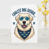 Zoete Hond Vader Glimlach Kaart (Gele Bloem)