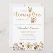 Zoete Honing Bij Baby Shower Uitnodiging (Voorkant)