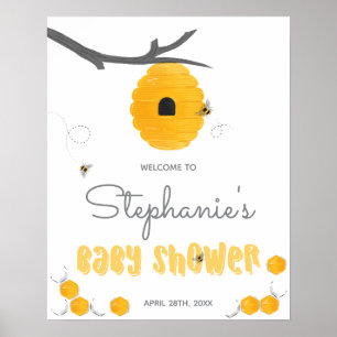 Zoete Honing Bij Geslachtsneutrale Babyborrel Welk Poster
