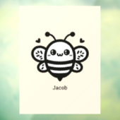 Zoete Honing Bij - Kawaii Kinderkamer Lijn Kunst Raamsticker (Vel 3)