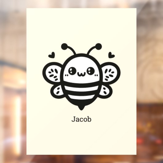 Zoete Honing Bij - Kawaii Kinderkamer Lijn Kunst Raamsticker (Vel 2)