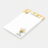Zoete honing & hommels bij zelf personaliseren post-it® notes (Schuin)