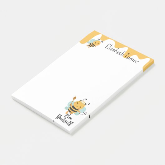 Zoete honing & hommels bij zelf personaliseren post-it® notes (Schuin)